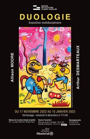 Affiche de l'exposition Duologie (Groupe CNW/Ville de Montral - Arrondissement de Villeray - Saint-Michel - Parc-Extension)