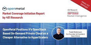 451 Research Publishes a Coverage Initiation Report on OpenMetal Positioning OpenStack Based On-Demand Private Cloud as a Cheaper Alternative to Hyperscalers
