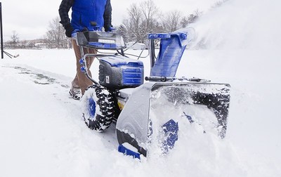 WAGE WAR ON WINTER with the latest revolution in snow-clearing technology: The 24-inch 96-Volt Max Cordless Snow Blower, from Snow Joe.