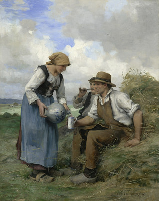 Julien Dupré's Harvester's Rest, Image courtesy of: Rehs Galleries, Inc., New York - www.rehs.com