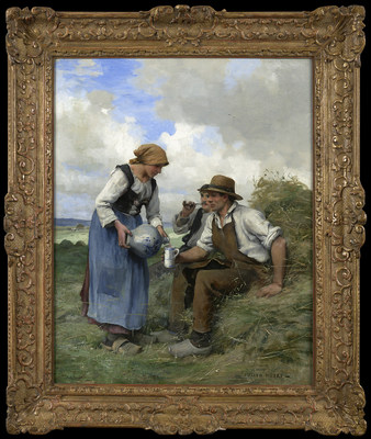 Julien Dupré's Harvester's Rest (framed), Image courtesy of: Rehs Galleries, Inc., New York - www.rehs.com