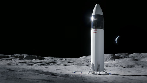 Artist's rendering of SpaceX Starship human lander design. Credit: SpaceX Artist's rendering of SpaceX Starship human lander design. Credit: SpaceX