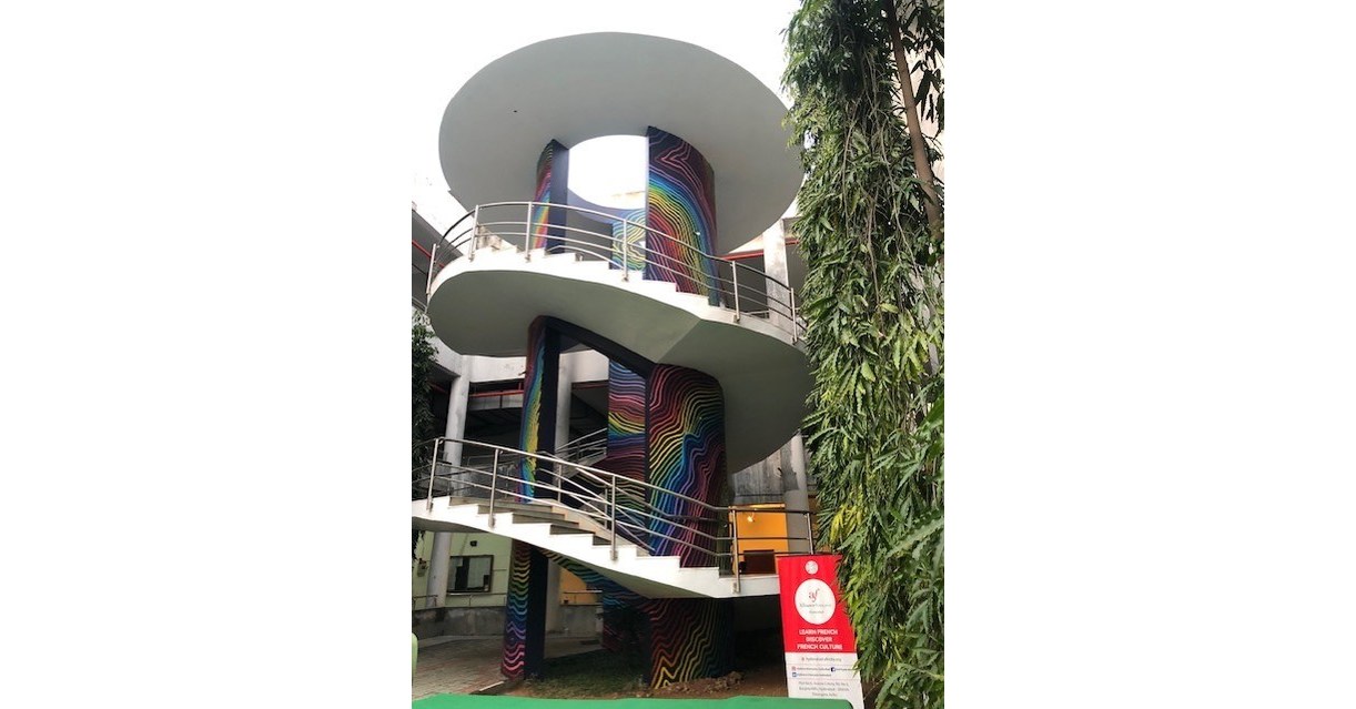 IIITH HOSTS ALLIANCE FRANÇAISE HYDERABAD'S WALL ART FESTIVAL ON CAMPUS