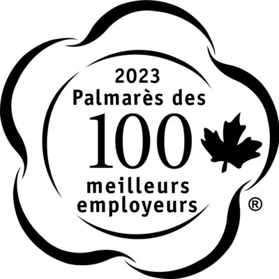 Logo de 2023 Palmarès des 100 meilleurs employeurs (Groupe CNW/Mediacorp Canada Inc.)