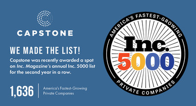 Capstone ranks 1,636 on this year's Inc. 5000 list