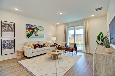 Whitney Model Great Room | Bear Creek | New Homes in San Antonio, TX by Century Communities