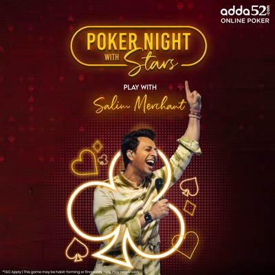 Indian Bollywood Singer Salim Merchant collaborates with Adda52.com for the 4th edition of â€˜Poker Nights with Starsâ€™