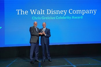 Bob Chapek, The Walt Disney Company, (left) receives the 2022 Chris Greicius Celebrity Award. November 3, 2022