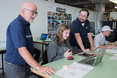 Auburn University students like Natalie Rathkopf and Andrew Helmly, seated, get a unique experience at the College of Architecture, Design and Construction’s Futures Studio in Mobile, Alabama, working side-by-side with instructors like Randy Bartlett, left, and Zack Kohrman, on varying projects for several different clients.