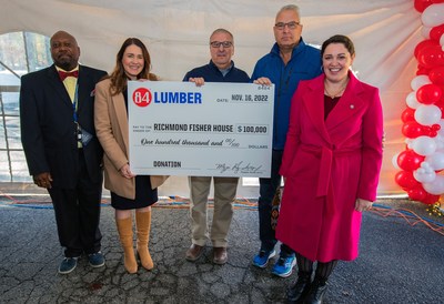 84 Lumber Donates $100K to Richmond Fisher House. 

Pictured, left to right: William 