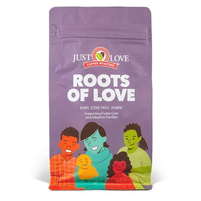 Freshly roasted by hand in small batches, Roots of Love can be purchased online at www.justlovecoffee.com or at Just Love Coffee cafes nationwide. As one of the brand's popular "Cause Coffees," Roots of Love supports foster care and Adoptive families around the world.