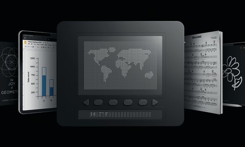 Graphics such as shapes, symbols, tables, and charts on PCs and mobile devices are output on a tactile display