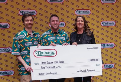 Three Square Food Bank received a $5,000 donation from Nathan’s Famous and Twitch personalities JoshOG and SheefGG in support of its mission to pursue a hunger-free community in Las Vegas.