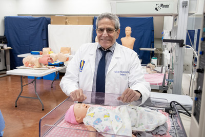 Gary Freed, DO, received the Leila D. Denmark Lifetime Achievement Award from the Georgia Chapter of the American Academy of Pediatrics. He trains PCOM Georgia students to perform newborn exams with an infant mannequin in the Simulation Center.