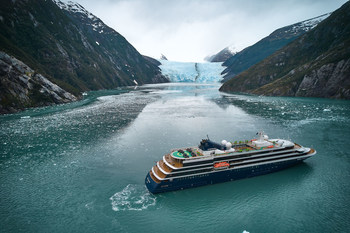 Atlas Ocean Voyages’ World Navigator, which launched last year, was officially named this weekend at Chile’s Garibaldi Glacier.