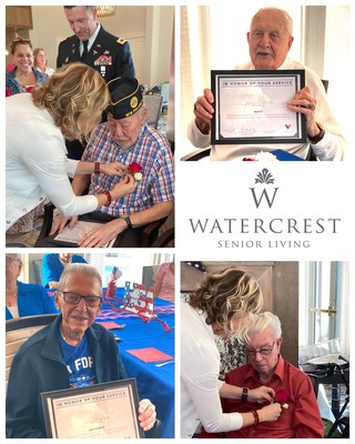 Resident veterans and spouses of veterans were honored in a patriotic ceremony at Watercrest Santa Rosa Beach Assisted Living and Memory Care in Santa Rosa Beach, Florida.