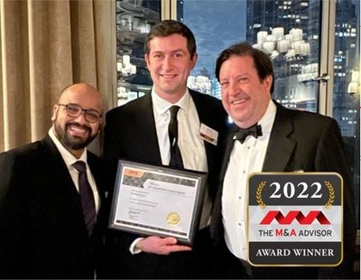 Blackford Capital named 2022 PE Firm of the Year by The M&A Advisor (From left to right: Rishabh Mukherjee, Andrew Hakim, Jeff Johnson)