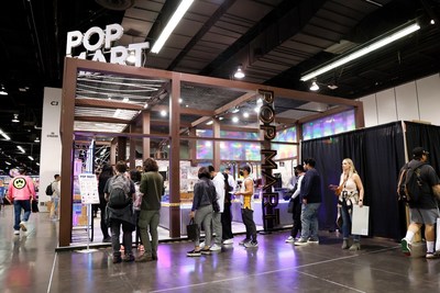 Visitors at the Pop Mart exhibition
