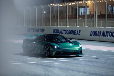 Pininfarina Battista at the Dubai Autodrome 5 (PRNewsfoto/Automobili Pininfarina)