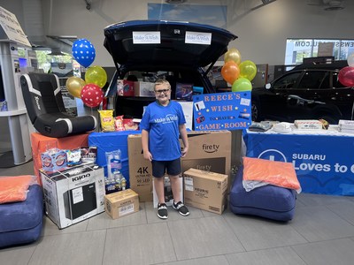 Reece's wish reveal for a new game room at Crew Subaru in Charleston