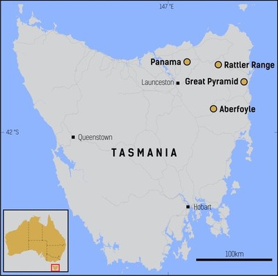Figure 1: Location of the Company's projects in the mining friendly jurisdiction of Tasmania. (CNW Group/TinOne Resources Corp.)
