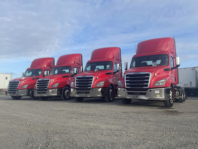 18 Freightliner day cab and sleeper road tractors are among the assets up for bid in the RightWay Express auction.