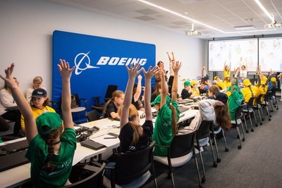 Students participate in the ThinkYoung Coding School, supported by Boeing and hosted at Boeing's office in Gdansk, Poland. (Boeing photo)