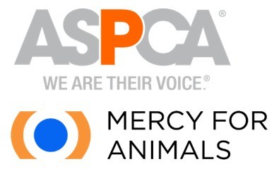 Logos from the ASPCA and Mercy For Animals.