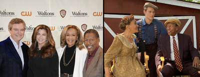 Emmy Award-Winner Sam Haskell, Executive Producer of Anxious Nation Kathy Ireland, Grammy Award-Winners Marilyn McCoo & Billy Davis Jr. (Left). Actor Logan Shroyer with Marilyn & Billy (Right). Courtesy of Jon Carrasco.