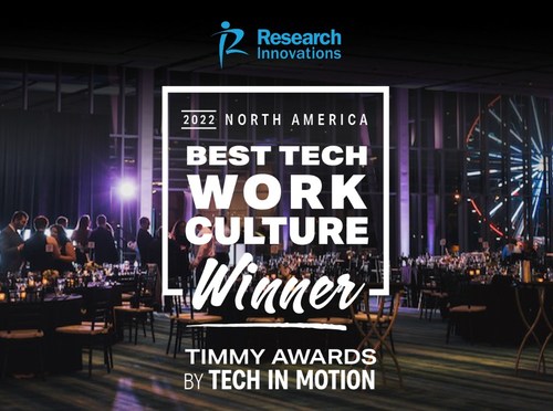 RII has been named the 2022 North American Winner for Best Tech Work Culture in the eighth annual Timmy Awards presented by Tech in Motion.