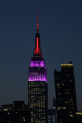 Empire State Building Lights Up for Lupus in honor of the Lupus Research Alliance Breaking Through Gala Nov. 21, 2022