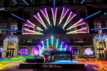 At the Saks Holiday Show, Sir Elton John performed "Your Song" in celebration of the ingegrated partnership between Saks and the Elton John AIDS Foundation. At the Saks Holiday Show, Sir Elton John performed "Your Song" in celebration of the ingegrated partnership between Saks and the Elton John AIDS Foundation.