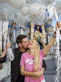 Music superstar Michael Bublé returned to Walt Disney World Resort with his spouse, actor and model Luisana Lopilato in Lake Buena Vista, Fla. on October 27, 2022. The couple posed for photos in front of Cinderella Castle as they kicked off their family vacation at the Most Magical Place on Earth. Bublé and Lopilato honeymooned at Magic Kingdom Theme Park in 2011 and have visited several times over the years. (David Roark, photographer)