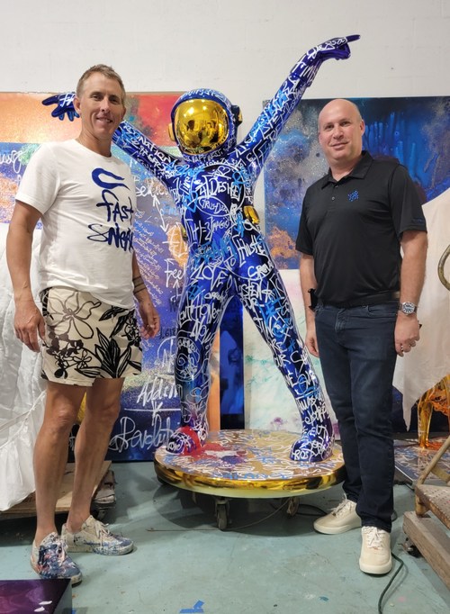 Contemporary artist Brendan Murphy (left) and Alitheon CEO Roei Ganzarski (right) debut a new era of art authentication at Art Basel Miami.
