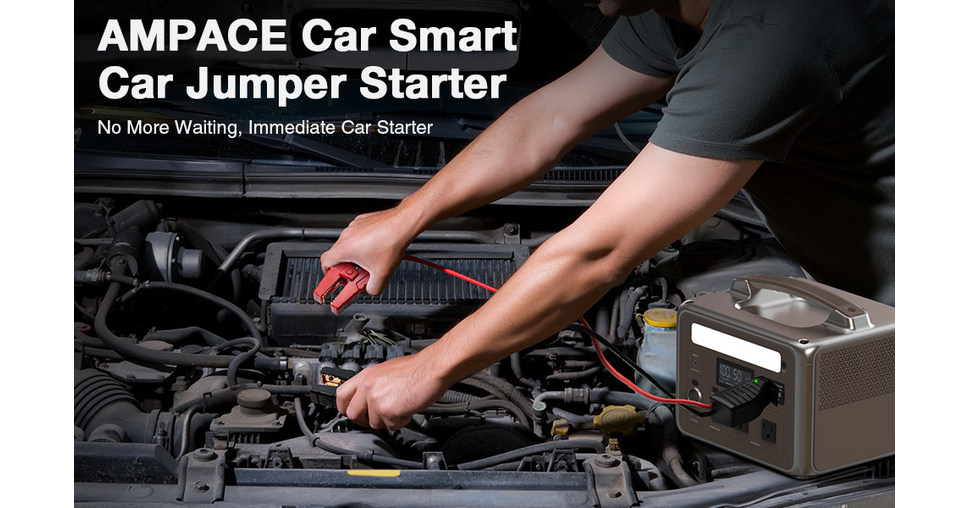 Ampace P600 with a Jumper Cable Can Effectively Start a Car