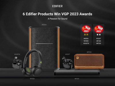 Edifier MS50A, WH500, W240TN, MP230, MF200, W220T, the brand's VGP 2023 award-winning products.