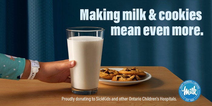 ANNUAL MILK &amp; COOKIES CAMPAIGN FROM DAIRY FARMERS OF ONTARIO SUPPORTS ONTARIO CHILDREN'S HOSPITALS THIS HOLIDAY SEASON WITH $500,000 DONATION