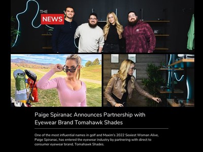 Paige Spiranac announces partnership with eyewear brand, Tomahawk Shades