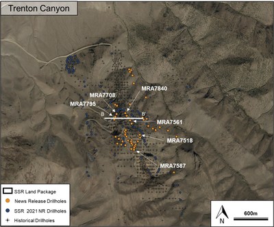 Figure 4. Trenton Canyon plan view highlighting recent and historical drilling (CNW Group/SSR Mining Inc.)