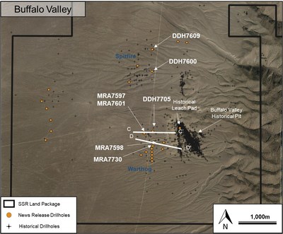 Figure 6. Buffalo Valley plan view showing recent and historical drilling. (CNW Group/SSR Mining Inc.)