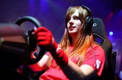 Emily Jones races against GT Sophy at the GT World Series World Finals. Gran Turismo 7: TM & ©2022 Sony Interactive Entertainment Inc. Developed by Polyphony Digital Inc.