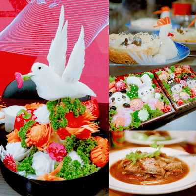Famosos chefs chinos y japoneses demuestran sus habilidades en el evento (PRNewsfoto/Information Office of Liaoning Provincial People's Government)