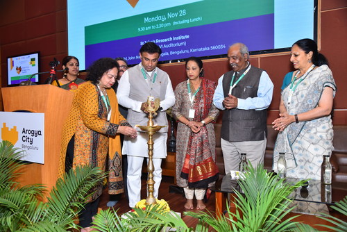 L - R - Dr. Nalini Saligram, Dr. K Sudhakar, Ashwini Nachappa, Mr. K Jairaj and Revathy Ashok