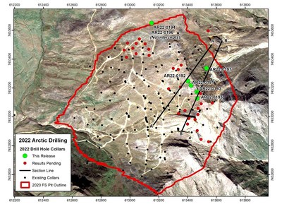 Figure 2. Location of Arctic Drill Holes from the UKMP Drilling Program (CNW Group/Trilogy Metals Inc.)