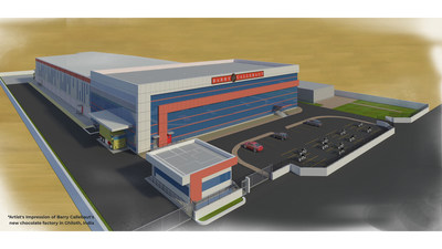 Artist’s impression of Barry Callebaut’s newly announced chocolate and compound manufacturing facility in Neemrana, India. Scheduled to be operational in 2024, the new chocolate factory will include state-of-the-art assembly lines, catering to the various needs of its customers.