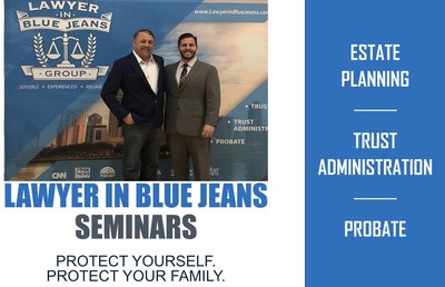 Last Chance: Lawyer in Blue Jeans Estate Planning & Living Trust Seminars begin tonight, offering 4 free seminars this week across in San Diego. Learn more at LawyerinBlueJeans.com/events.