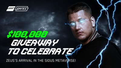 $100,000 giveaway to celebrate Zeus's arrival in the SIDUS METAVERSE