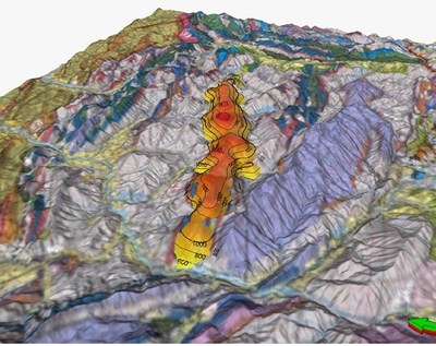 Figure 3: Surface expression of the Welchau anticline with 23 km lateral extension and 100 km2 area. (CNW Group/Pinedale Energy Limited Profile)