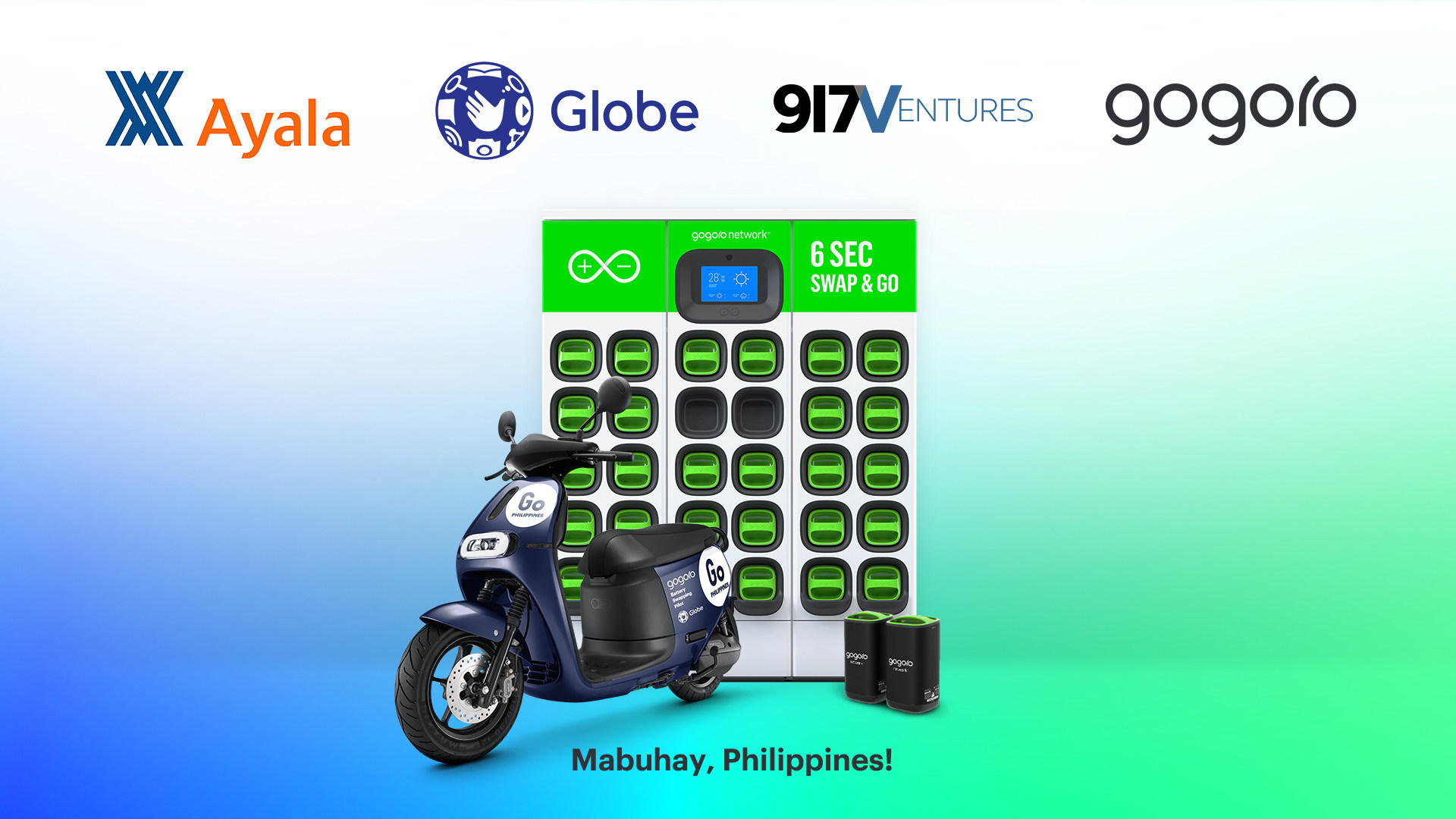 Gogoro, Globe's 917Ventures and Ayala Corporation Partner to Bring Battery Swapping and Smartscooters to the Philippines