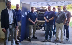 Sherpa 6 and JMA personnel at Spring Lake demo in front of 5G standalone enhanced ITN mounted on a tactical MRZR vehicle.